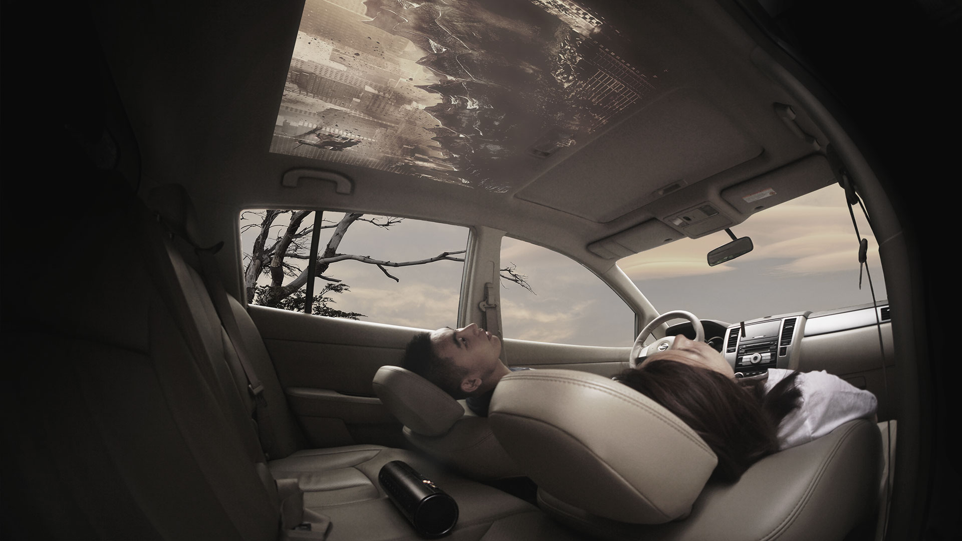 （14）1036场景图1 车里看电影，做成大片的感觉，周围的环境换位旅途中的感觉